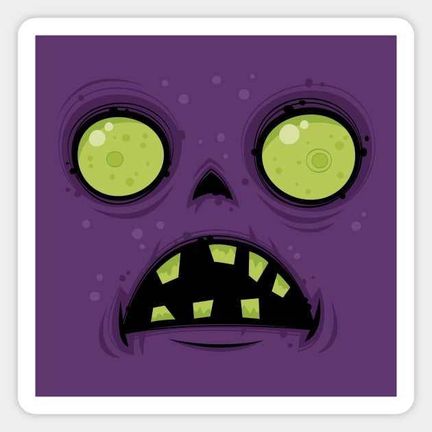 Zombie Face Magnet by fizzgig